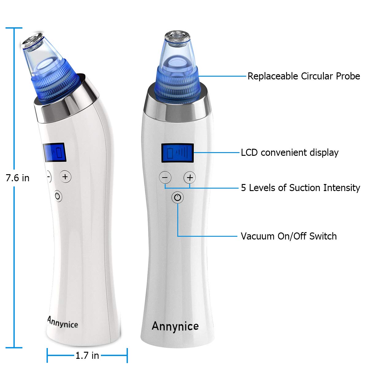 Blackhead Remover Pore Vacuum Comedo Blackhead Vacuum Suction Microdermabrasion Electric Acne Extractor Blackhead Cleaning Tool Exfoliating Machine with LED Display for Facial Skin Treatment: Beauty