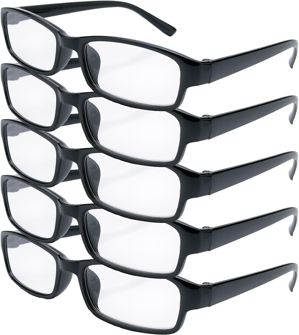 4sold The Reading Glasses Slim Readers Value 5 Pack Mens Womens Black +0.75 — image 1
