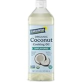 Carrington Farms Organic Liquid Coconut Cooking Oil, 32 Fl Oz –Unflavored, Unscented, High Smoke Point, MCT-Rich, No Trans Fat – For Cooking, Sautéing, Frying & Baking – Gluten Free, Non-GMO, Hexane Free, BPA Free Bottle