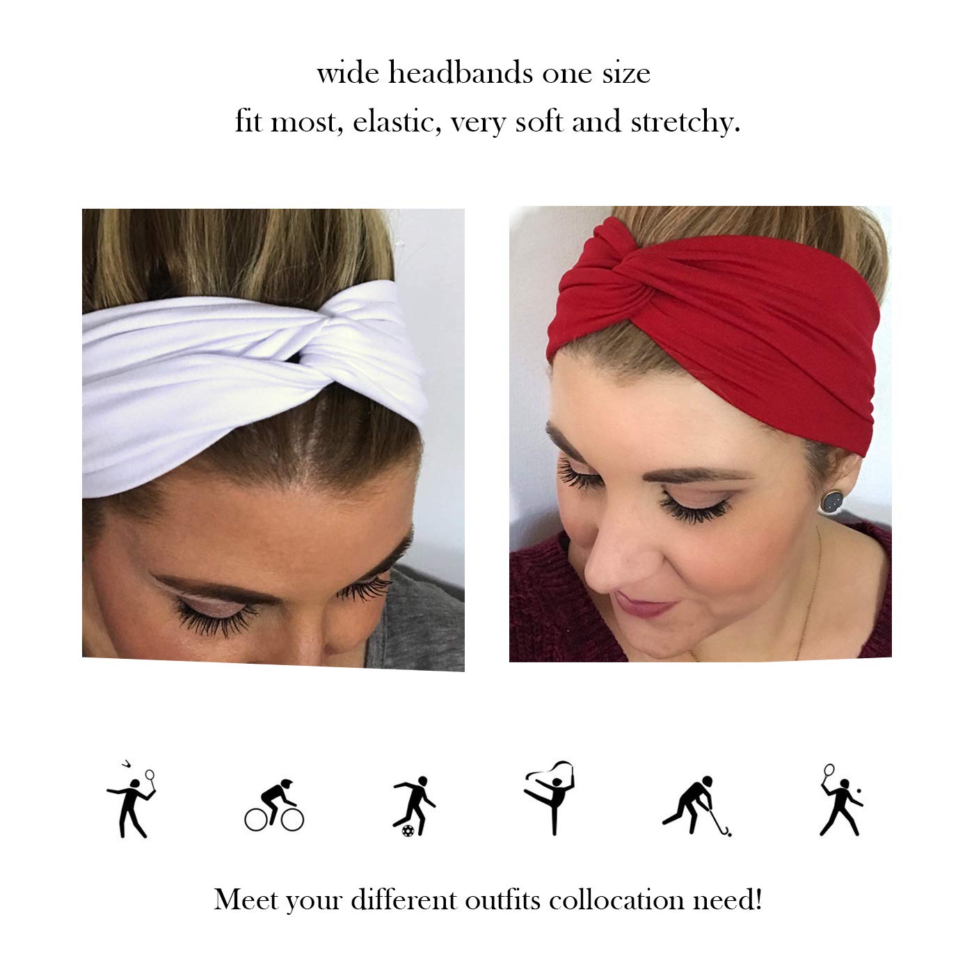DRESHOW 8 Pack Women's Headbands Headwraps Hair Bands Bows Hair Accessories: Beauty