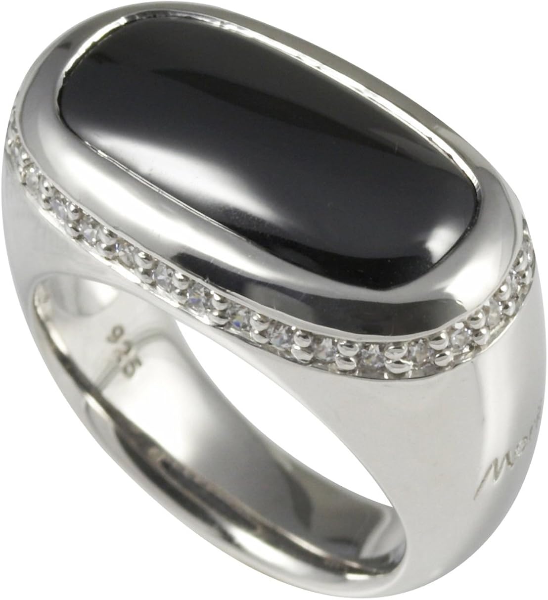 Merii Women S Ring 925 Sterling Silver Rhodium Plated Zirconia Black M0532r 90 24merii M0532r 90 24 Women S Ring 925 Sterling Silver Rhodium Plated Zirconia Black Amazon Co Uk Jewellery