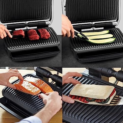 Optigrill Elite GC750D Grill parrilla eléctrica interior y exterior, sensor y 12 programas automáticos, sellado rápido, apto para lavavajillas, antiadherente, función sandwichera