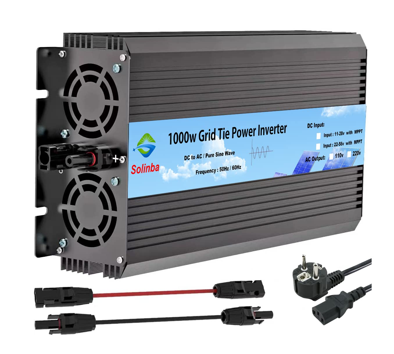 1000W On Grid Tie Solar Power Inverter for 48-60v Solar System AC230v (1KW DC46-114v)