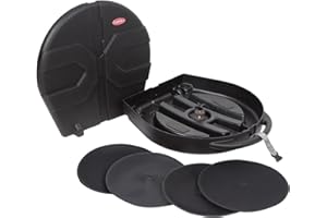 SKB ATA 24 Inch Cymbal Vault, Durable Roto-Molded Polyethylene Rolling Case with Handle, Wheels and Padded Dividers, Holds Up to 8 Cymbals, Black