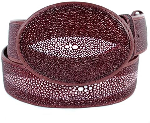 Original Burgundy Single Pearl StingRay Skin Western Style Belt