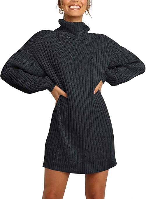 oversized turtleneck jumper dress