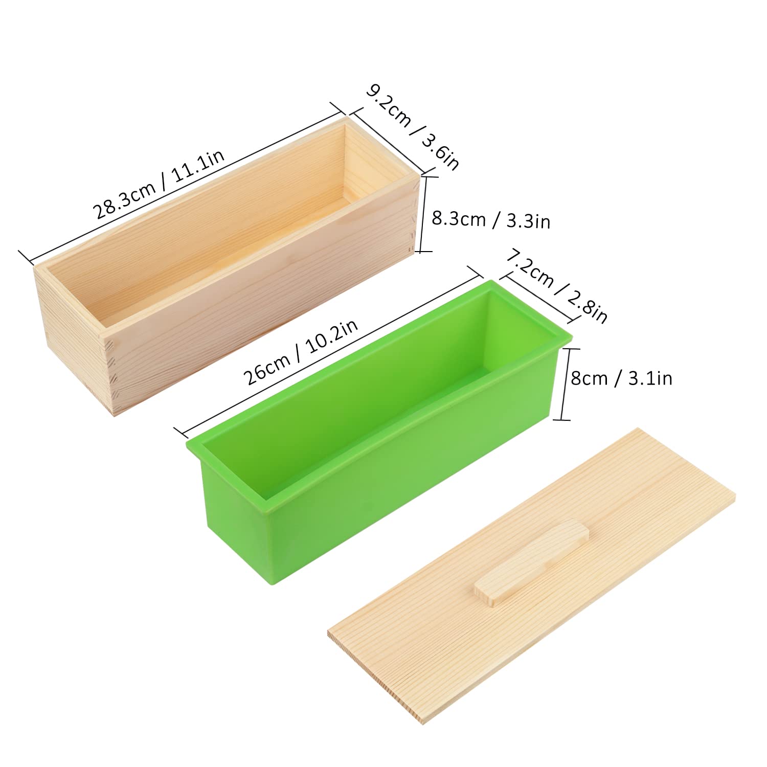 Soap Loaf Box, 42 oz Soap Box for Soap Making with Wooden Boxes, Set of 4, Soap Bar Box Can Be Used for Homemade Soap Produce, Soap Making, Ideal Size and Large Capacity, by GNIEMCKIN