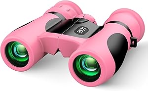 Geschenk Mädchen 3-12 Jahre, Kinder Ferngläser Spielzeug Mädchen, Stoßfestes Kompaktes Fernglas Ostergeschenke für Wandern, Camping