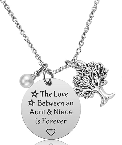 aunt and niece heart necklace
