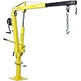 Pickup Truck Crane with Hand Winch,2000 LBS Capacity,360° Swivel Truck Jib Engine Hoist Crane,Folding Electric Winch Truck-Mounted Bed Crane in Construction, Forestry, Factory (Yellow)