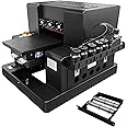 A3 XP600 UV Printer, High Precision 5760 * 1440dpi UV Printer Machine with 32 * 50cm Printing Area & Bottle Holder, for Acrylic Metal Leather Bottles Phone Cases