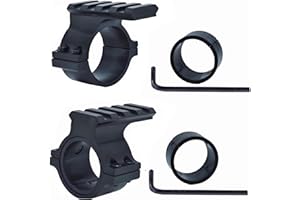 Miaozhun Tactical 1 inch and 30mm Scope Mount Ring Adapter with 4 Slots Picatinny Rail on top, Scope Tube Clamp with Diameter Reducer Insert for Flashlight, Red Dot, Laser Sight, Accessories