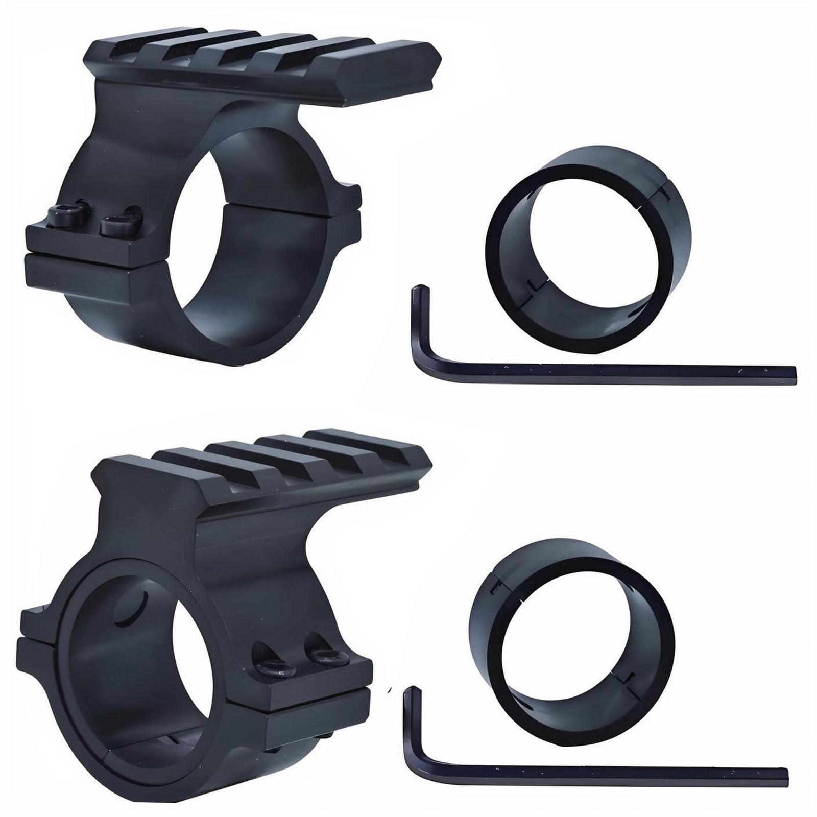 Photo 1 of Miaozhun Tactical 1 inch and 30mm Scope Mount Ring Adapter with 4 Slots Picatinny Rail on top, Scope Tube Clamp 