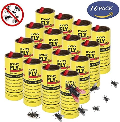 KVMV Fly Catcher Fly Paper Insect Sticky Trap Fly Trap Sticky Fly Ribbon Set of 4 Card,16 PCS
