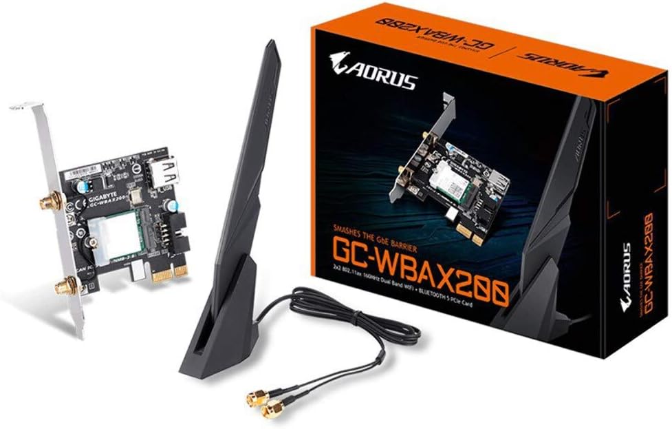 GIGABYTE Dual-Band WiFi 6 2x2 MIMO Wireless PCIe Adapter with Bluetooth 5