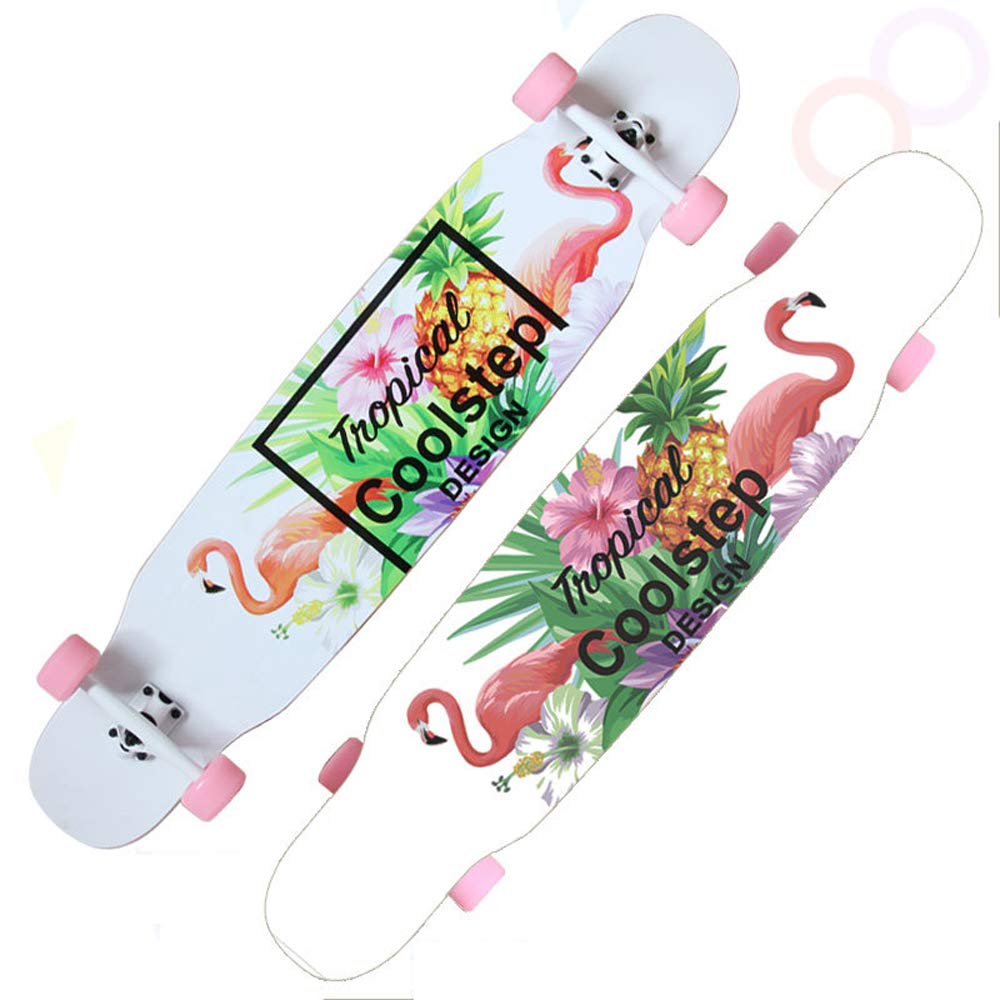 CNSTZXStreetsurfing Longboard Freeride Curve, Complete Board with Deck Made of Bamboo Fiberglass, High-End Board with ABEC-9 Ball Bearings, Longboards for Teenagers and Adults, Professional Cruisers