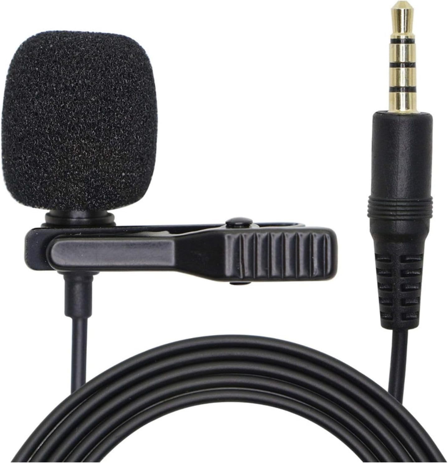 3.5mm Lavalier Microphone, Professional Omnidirectional Condenser Lapel Mic, Clip on Microphone for Smartphone PC Computer Camera