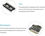 sourcing map 4pcs DIP IC Socket Adapter Round Pin 18P 2.54mm Pitch for PCB view 4