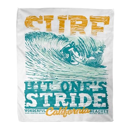 Amazon Com Emvency Flannel Throw Blanket Sea California Surf