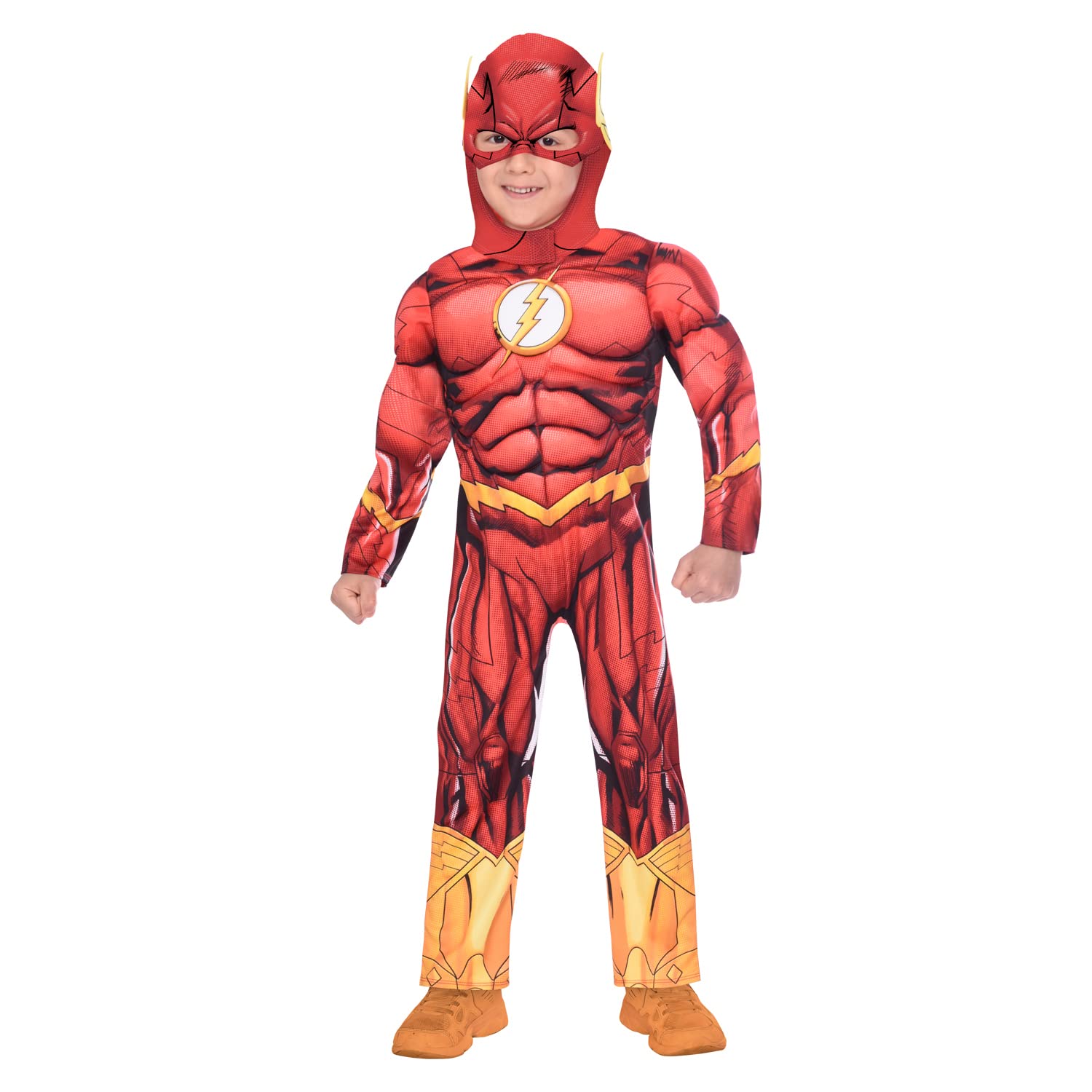 amscan (PKT) (Fix 25/25) (9906078) Child Boys The Flash Costume (3-4yr)