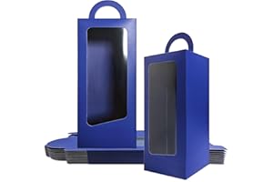 Senfaro Blue Party Favor Boxes 12 Pack Blue Doll Gift Boxes Goodie Bag Tall Gable Window Candy Treat Boxes Boys Girls Women P