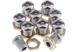 Gazechimp Drum Part 1/2" Chrome with Gaskets Set for Bass Tom Snare Drum Kit