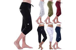 Hvyesh Capri Pants for Women Summer 2024 Capri Leggings with Pockets High Wasit Stretch Casual Capris Womens Capri Joggers