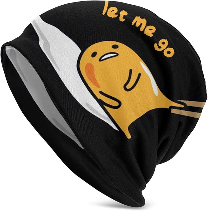 Amazon キャラクターエッグ レイジー エッグ 萌え萌え ニット帽 メンズ レディース 春 秋 スカルキャップ ロールアップワッチ ランニング ワークアウト オールシーズン着用可能 防寒 防風 ニット 通販