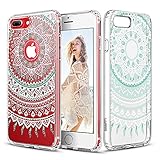 iPhone 7 Plus Case, ESR Henna Mandala Floral Designer Case [Clear Back Cover, TPU Edge] Flowers Printed Thin Cute Design Vintage Retro Style for iPhone 7 Plus 5.5