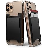Ringke Slot Card Holder (2 Pack) Designed for Smartphones, Adhesive Stick On Wallet Case Minimalist Slim Hard Premium Credit Card Cash Sleeve - Black
