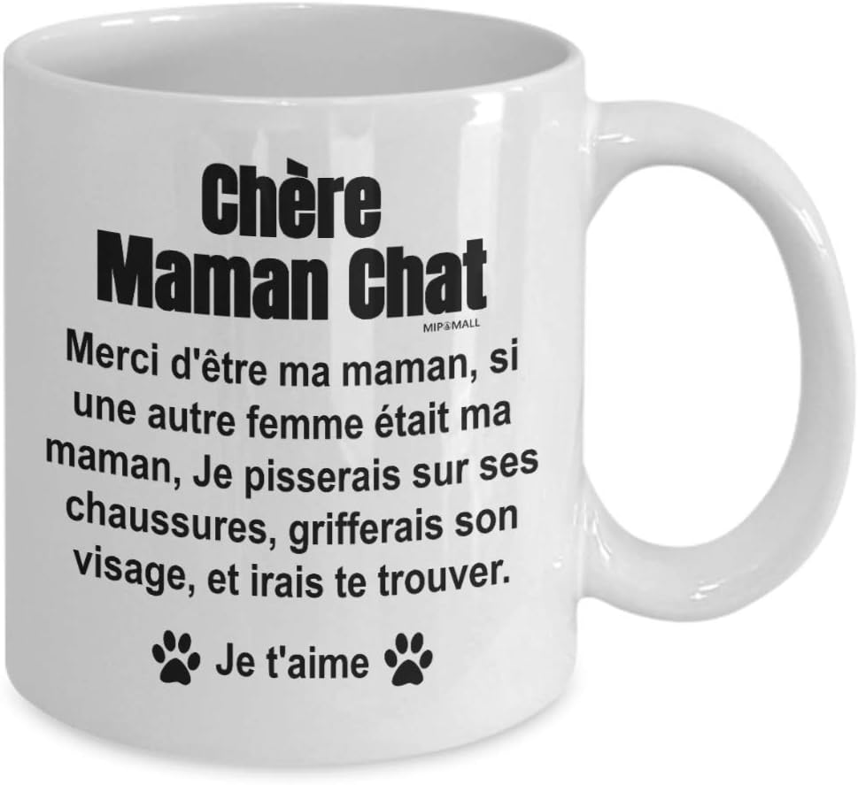 Amazon Com Chere Maman Chat Tasse A Cafe Tasse A The Idee Cadeau Original Mug Mere Futur Maman Mami Mama Noel Kitchen Dining