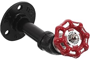 VICASKY Industrial Iron Pipe Coat and Towel Hook Rack, Rustic Wall Mounted Valve Handle Hanger for Bedroom