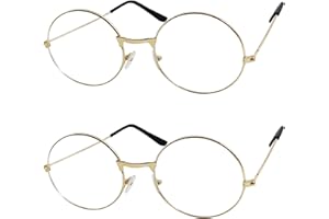 EaciTown 2 Pairs Old Man Glasses Old Lady Eyeglasses 100 Day of School Costume Wizard Glasses Halloween Costume Magic Style