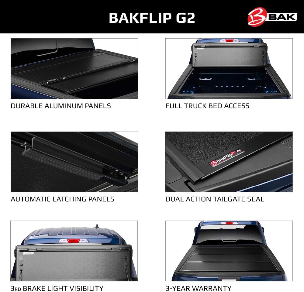 Amazon Com Bak Bakflip G2 Hard Folding Truck Bed Tonneau Cover 226410 Fits 2007 20 Toyota Tundra 6 6 Bed Automotive