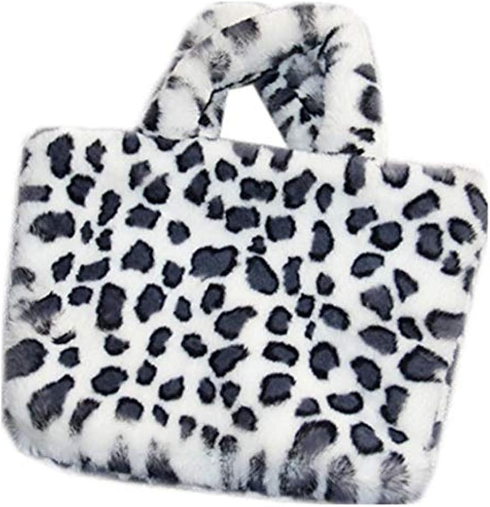 fluffy leopard print bag