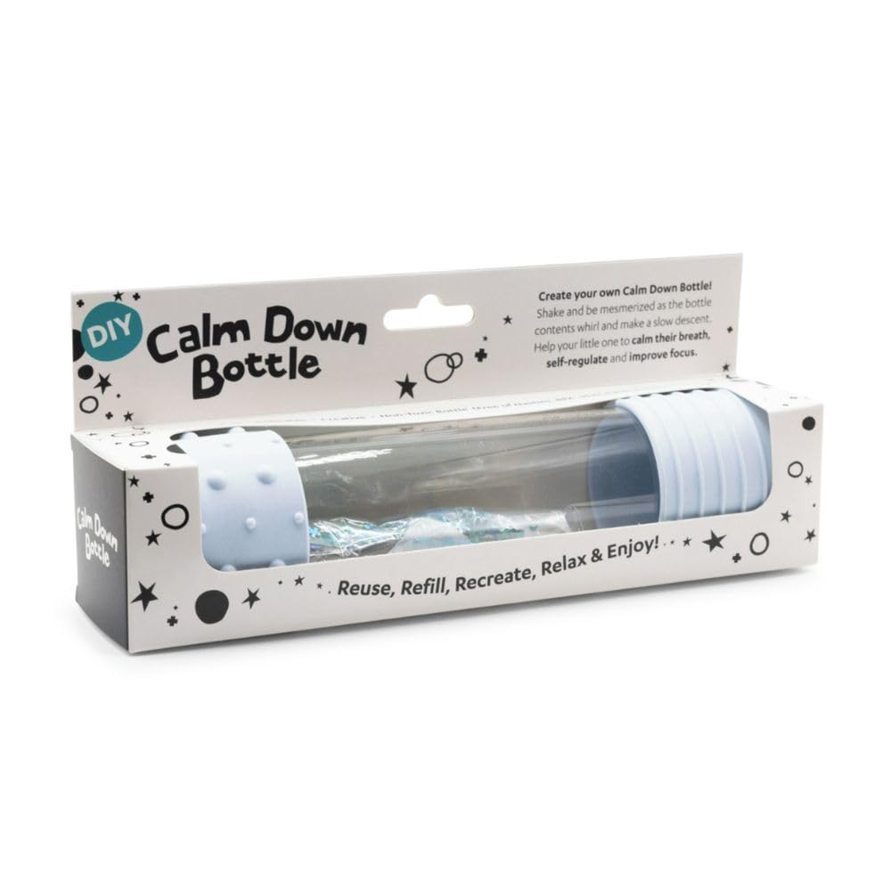 Jellystone Designs DIY Refillable Calm Down Bottle SNOW. Sensory Toy Relaxes and Soothes Anxiety. Relaxing Fidget Mindfulness Toy for Kids, Customisable Glitter Bottle for Relaxation & Focus 3+