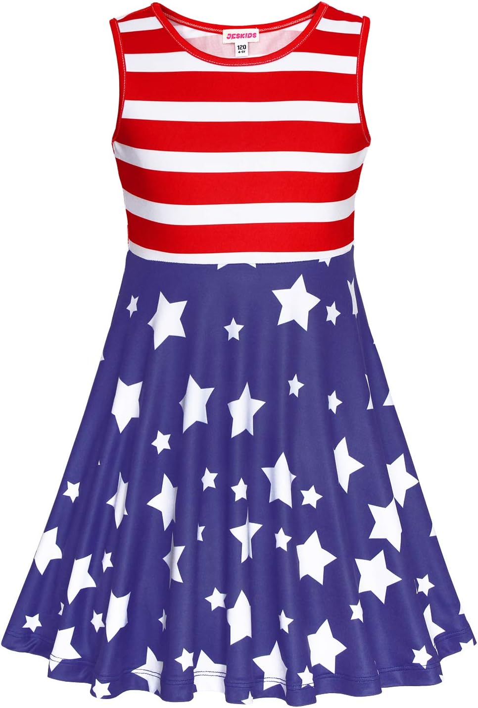 JESKIDS Little Girls Unicorn Dress Sleeveless Casual Twirl Dresses