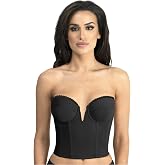 Dominique Valerie Backless V-Wire Deep Plunge Strapless Bustier Bra | Ultra Low Back