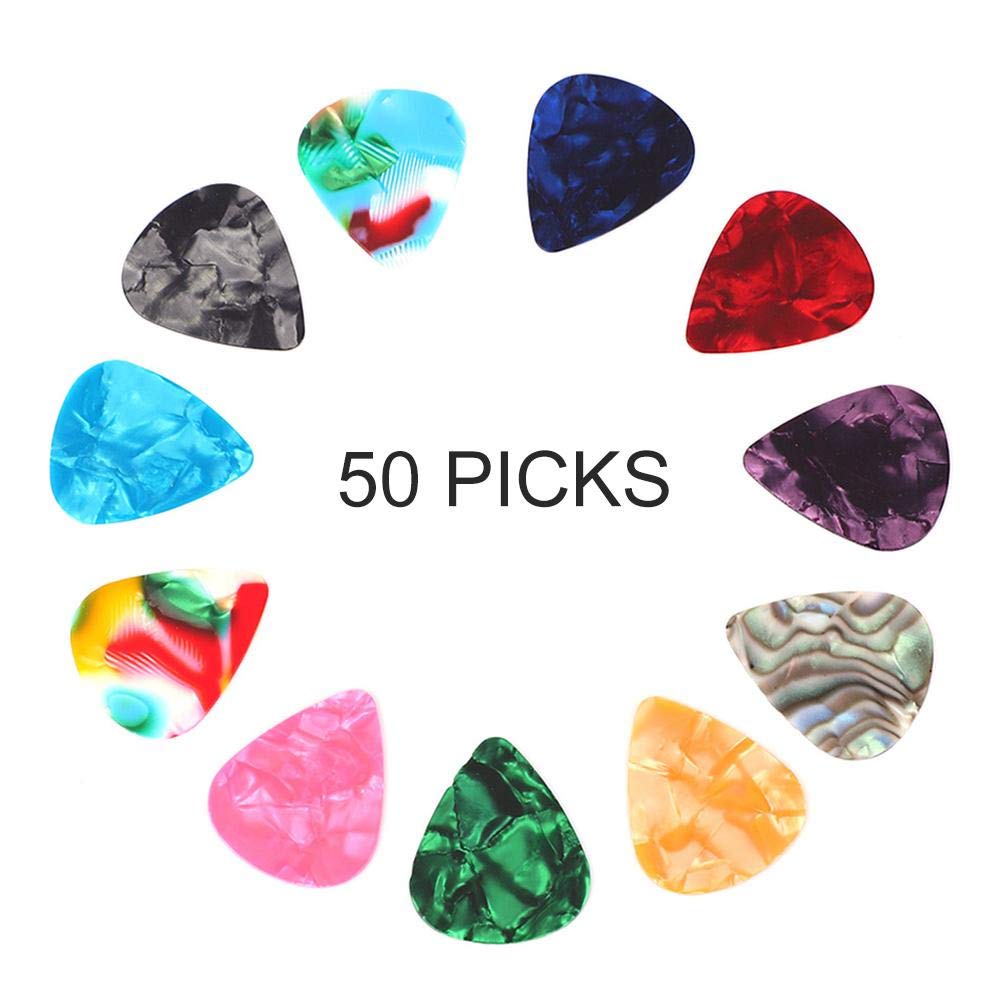Celluloid Guitar Picks Plectrums ised Guitar Picks 50 Pieces Set 0.46mm 0.7mm Musical Instruments Accessory (0.7 mm)