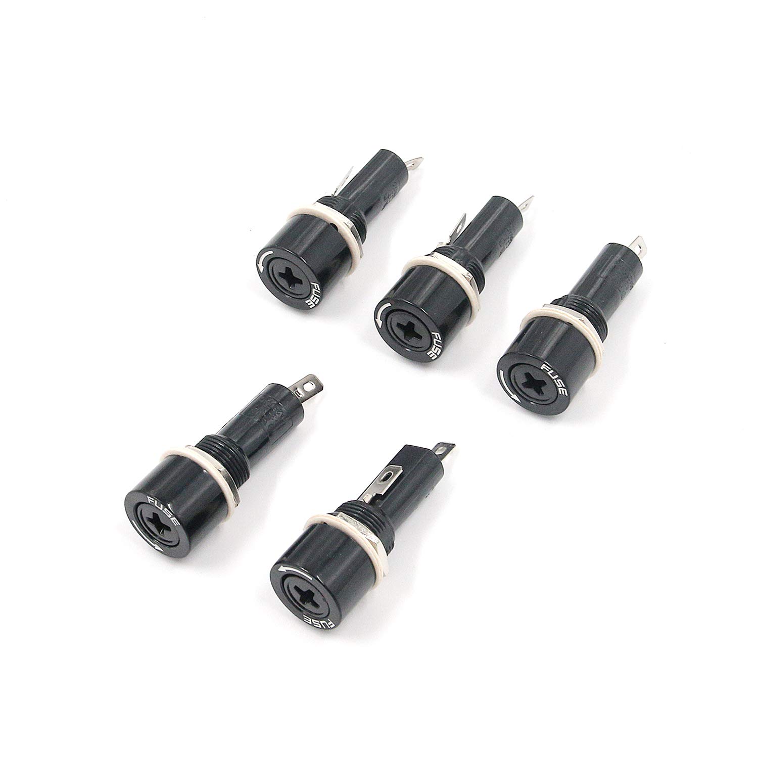 Tulead Fuse Holder 15A 250V Panel Mount Fuse Socket Screw Cap Fuse Holders Pack of 5