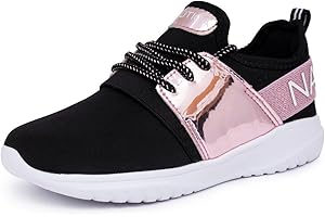 Nautica Kids Girls Metallic Fashion Sneaker Lace-Up Athletic Running Shoe I kappil I (Big Kid - Little Kid - Toddler)