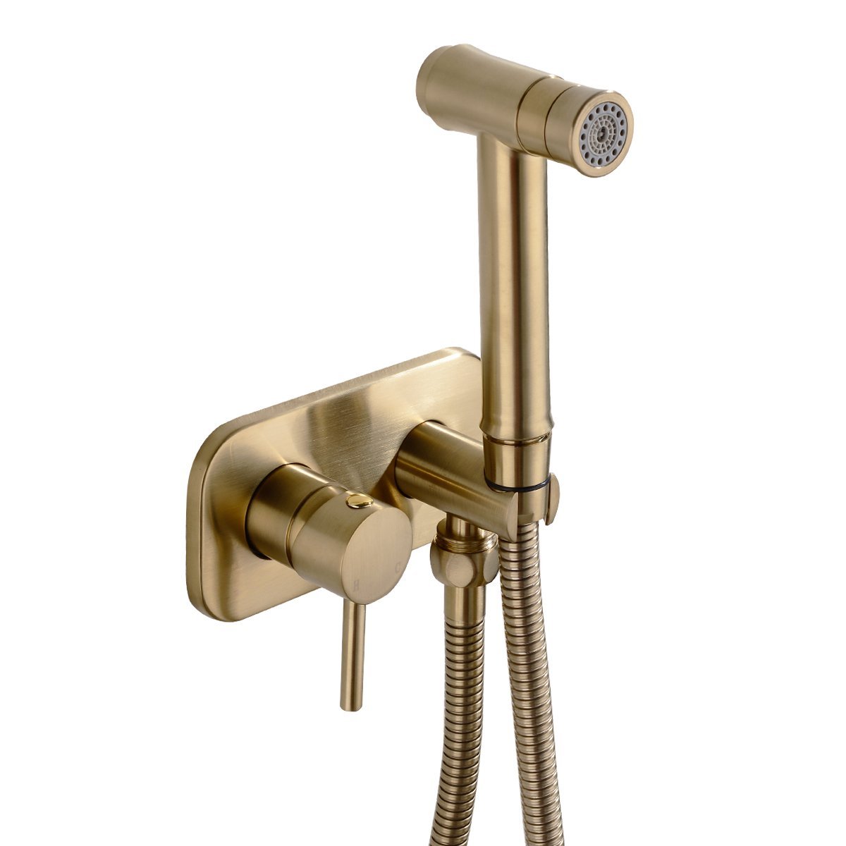 TRUSTMI Brass Concealed Hot and Cold Bidet Sprayer Tap Kit,Brushed Gold