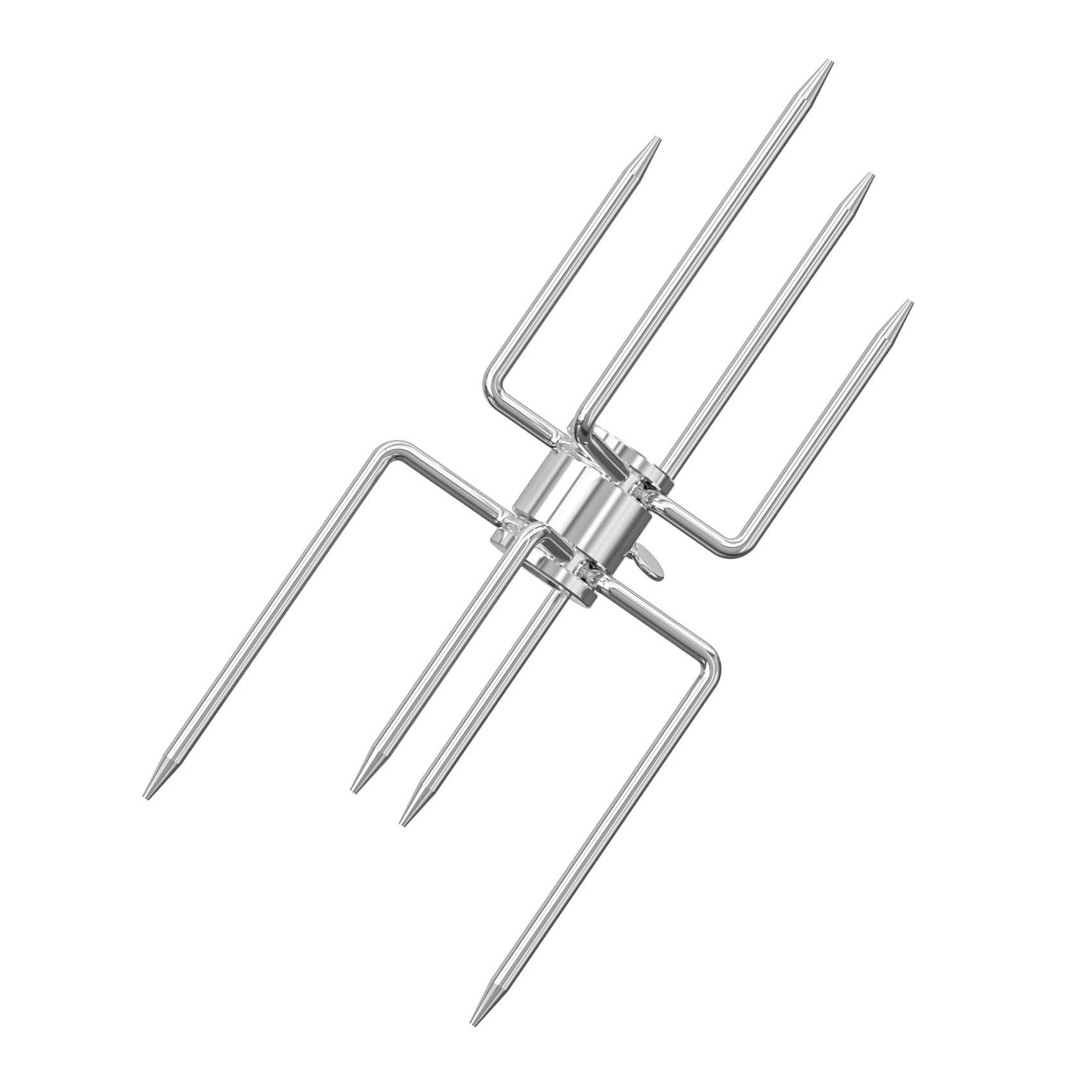 onlyfire Double Ended 8-Prong Rotisserie Fork, BBQ Grill Rotisserie Chicken Fork, Fits 12 MM Hexagon & 10 MM and 8 MM Square Spit Rods