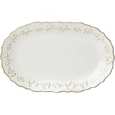 Lenox Homespun Stoneware Serving Tray | dishwasher safe, microwave safe | 13.7 x 8.89 inch | thistle design entertaining | 1.1 inch, food tray