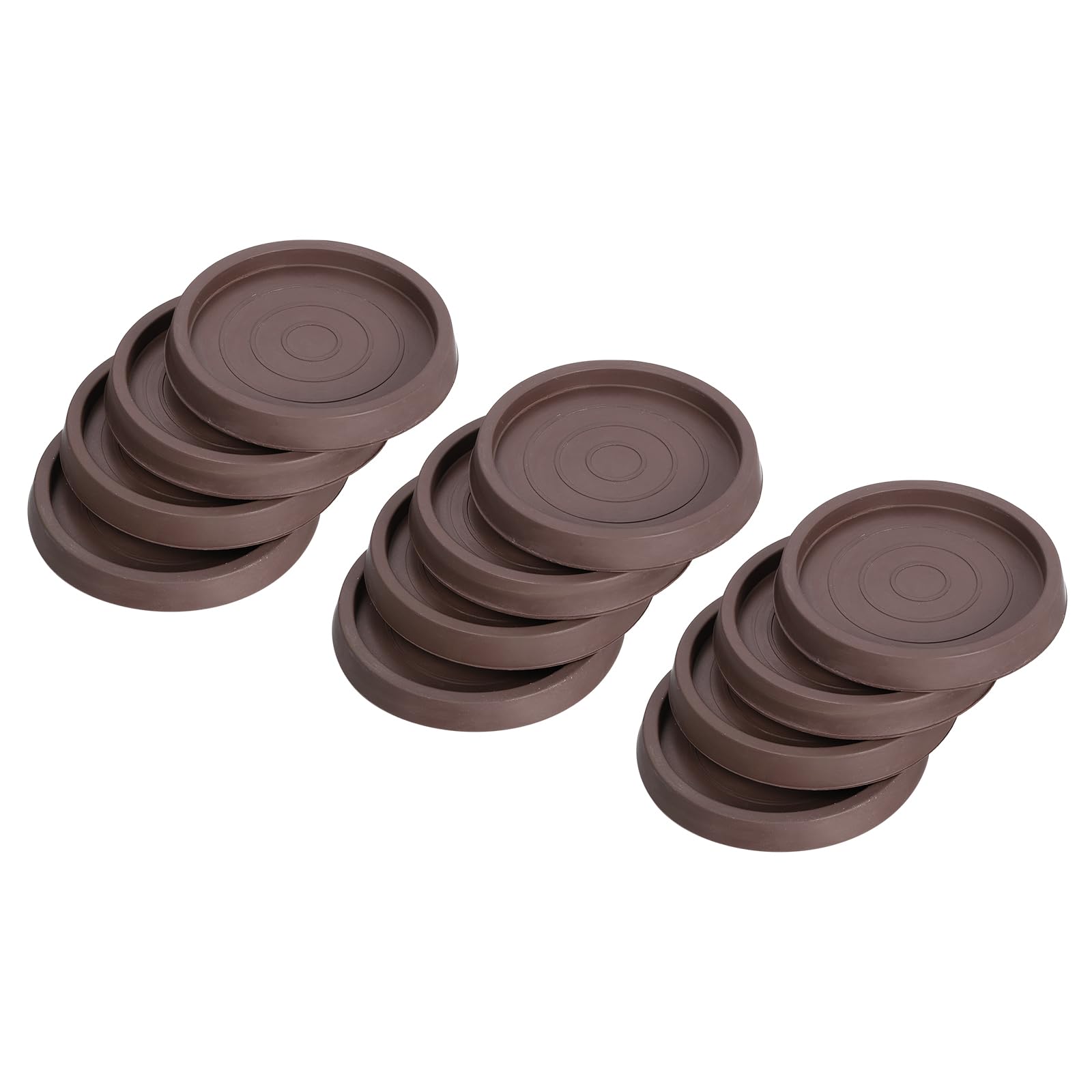 uxcell Chair Leg Floor Protectors,12Pcs 2.5" - Rubber Round Non-Slip Furniture Pads, Anti-Slip Furniture Pads for Hardwood Floors, Couch, Bed Stopper (Brown)