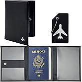 Lyxinarhy Pilot Wallet Passport Holder RFID Blocking Nappa Leather Travel Wallet, Stylish Travel Companion for Aviation Professionals (Black)