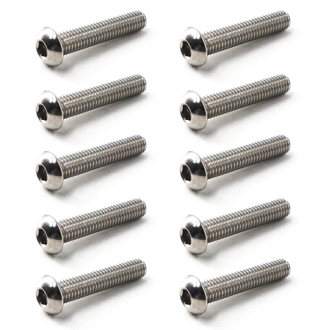 M10x30 Button Head Hex Socket Drive Screws 304 Stainless Steel Button Head Cap Screws (Pack of 10) — image 1