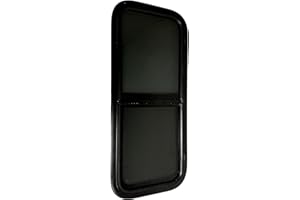 LANDCAMP RV Window, Tiny House Vertical Slider W/Screen & Interior Camper Window Clamp Ring Included, Teardrop Replacement Trailer Window (Vertical Slider, 18" x 40")