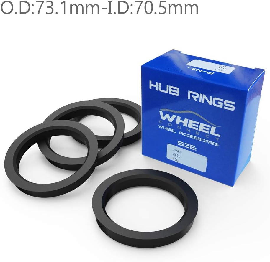 WHEEL CONNECT Hub Centric Rings, Set of 4, ABS Plastic