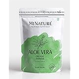 100% Organic Aloe Vera Powder USDA Certified by mi nature - 8 OZ / 227 g / 1/2 lb | Aloe Barbadensis | Vegan | Non GMO